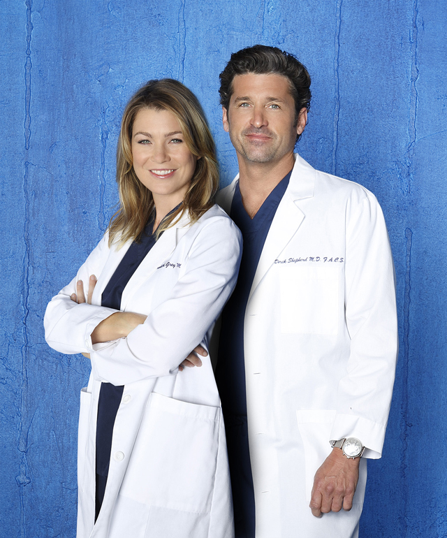 ABC's "Grey's Anatomy" stars Ellen Pompeo as Dr. Meredith Grey and Patrick Dempsey as Dr. Derek Shepherd. (Photo: Bob D'Amico/ABC)