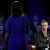 President Barack Obama listens to remarks from Taya Kyle, widow of U.S. Navy SEAL Chris Kyle, during CNN's live forum on gun control. (Photo: Kevin Lamarque/Reuters/Newscom)