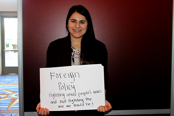 Briana Jamshid, 20, pushes for smart foreign policy. (Photo: Kelsey Harris)