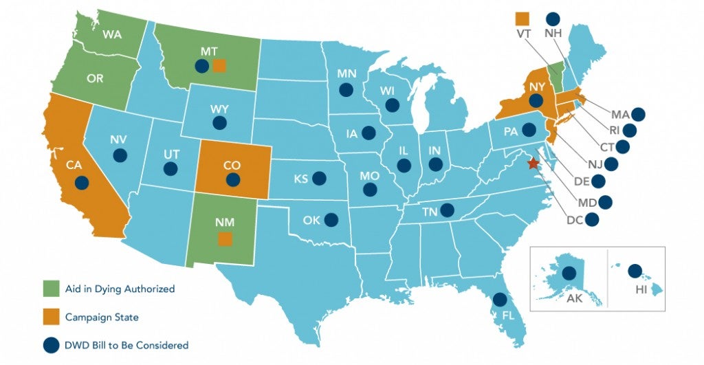 Right To Die States Map Map