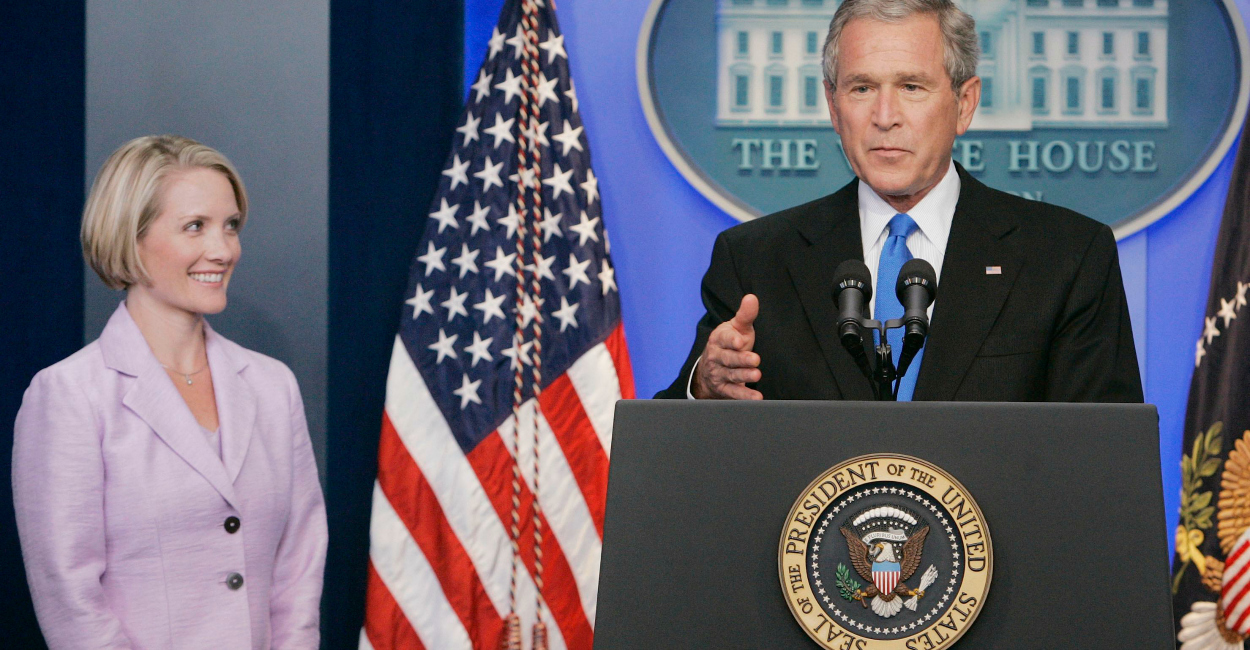 George W. Bush announces that Dana Perino will take over the post of White House Press Secretary in 2007. (Photo: Larry Downing/Reuters/Newscom)