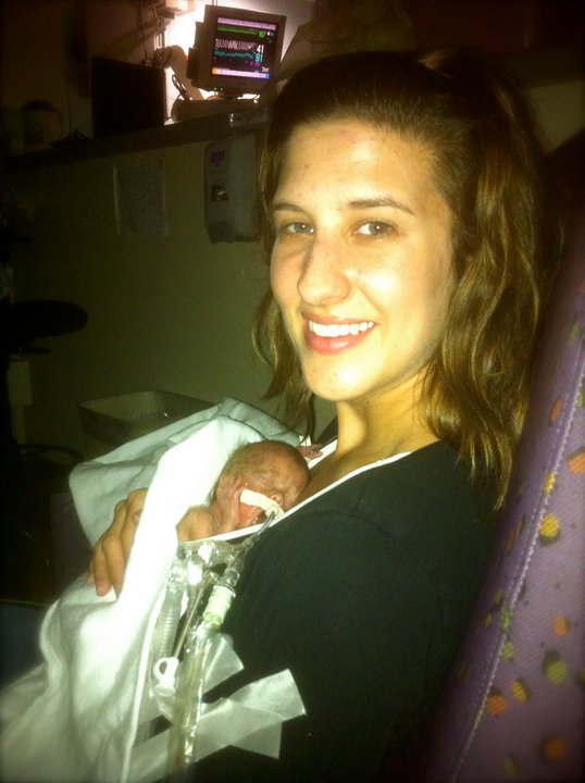 Lindsay Franks and her son, Pierce, as a newborn (Photo: Lindsay Franks)