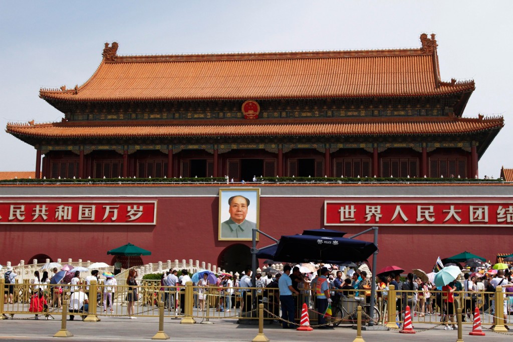 A Chinese police outpost is set up outside the Forbidden City across Tiananmen Square in Beijing, China, on June 3, 2015. On the 26th anniversary of the government crackdown on pro-democracy demonstrations, human rights groups have called for government accountability for violent actions against protesters on that day in 1989. (Photo: ROLEX DELA PENA/EPA/Newscom)