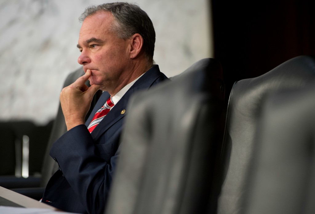 Sen. Tim Kaine offered a resolution for Congress to authorize the war against ISIS soon after Obama announced his military campaign, but the bill failed. (Photo: Tom Williams/CQ Roll Call/Newscom)