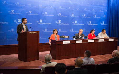 Panelists at a discussion on marriage at The Heritage Foundation. (Photo: Steven Purcell)