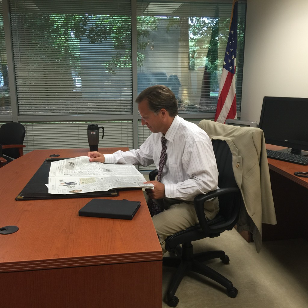 Rep. Dave Brat, R-Va., sits in his Glen Allen, Va., office. (Photo: Melissa Quinn/The Daily Signal)