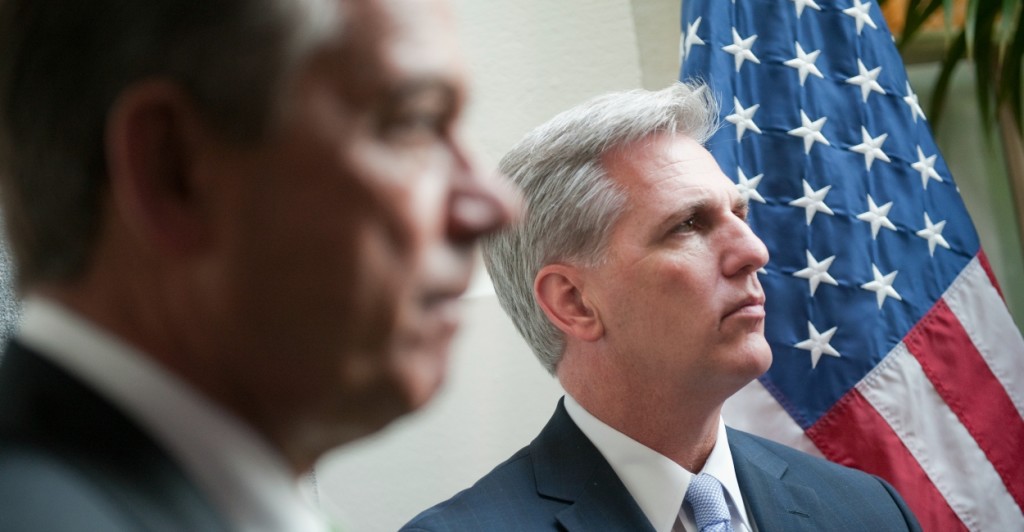 After House Speaker John Boehner (left) announced that he will resign next month, reports claim Rep. Kevin McCarthy (right) could be one of several contenders for the position. (Photo: Tom Williams/CQ Roll Call/Newscom)