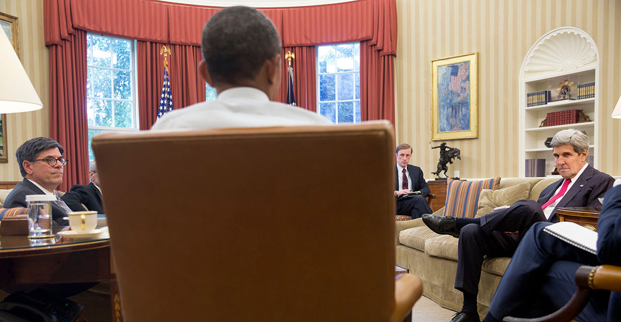 Obama y John Kerry, Salón Oval
