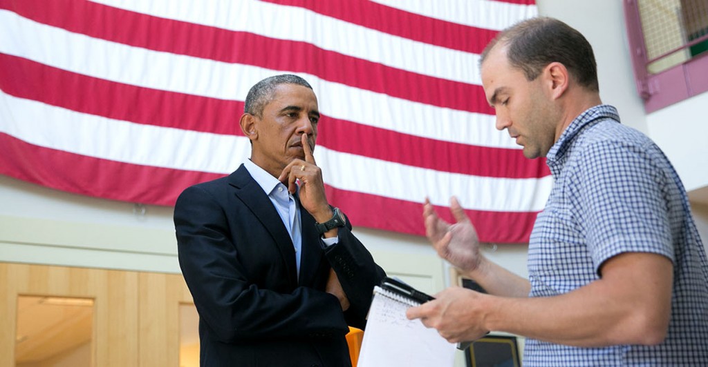 President Barack Obama talks with Ben Rhodes. (Photo: Amanda Lucidon/The White House
