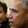 Attorney General Loretta Lynch (left) looks toward President Barack Obama during a meeting with top law enforcement officials to discuss what executive actions he can take to curb gun violence. (Photo: Kevin Lamarque/Reuters/Newscom)