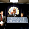 New York Attorney General Eric Schneiderman speaks alongside former Vice President Al Gore.  Neither Gore nor the “AGs United for Clean Power” has any concern over the First Amendment or the stifling of scientific debate. (Photo: Reuters/Mike Segar/Newscom)