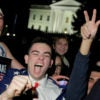 Donald Trump supporters celebrate in front of the White House election night, in anticipation of the Republican presidential nominee’s victory. (Photo: Joshua Roberts/Reuters
/Newscom)
