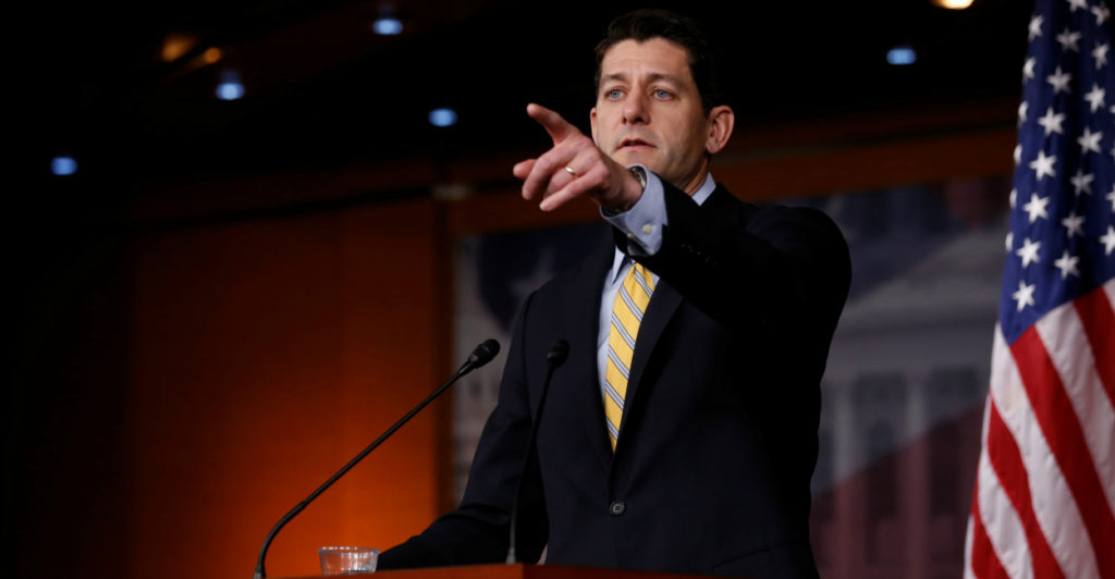 House Speaker Paul Ryan tells fellow Republicans at a joint retreat that Obamacare repeal won't happen until March or April. Ryan is pictured here at a Jan. 5 news conference. (Photo: Jonathan Ernst/Reuters /Newscom)