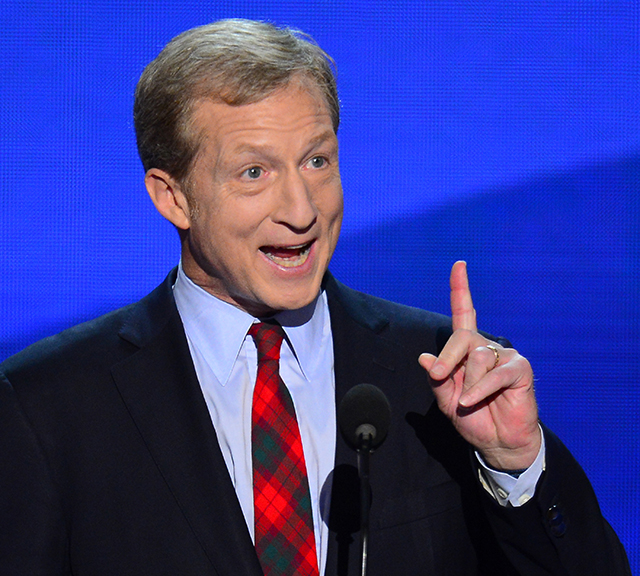 Tom Steyer, co-founder of Advanced Energy Economy, speaks to the delegates on the second night of the 2012 Democratic National Convention at Time Warner Cable Arena, Wednesday, September 5, 2012. (Photo: Harry E. Walker/MCT/ABACAUSA.COM)