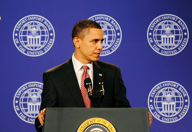 President Obama makes remarks at Export-Import Bank's annual conference in 2009. (Photo: Yacouba Tanou/Maxppp/ZumaPress.com)