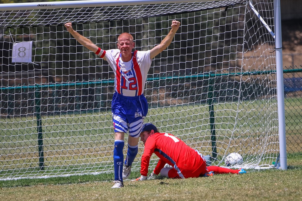 A USA player celebrates directly after making a goal. (Photo: Flickr/SpecialOlympicsUSA)