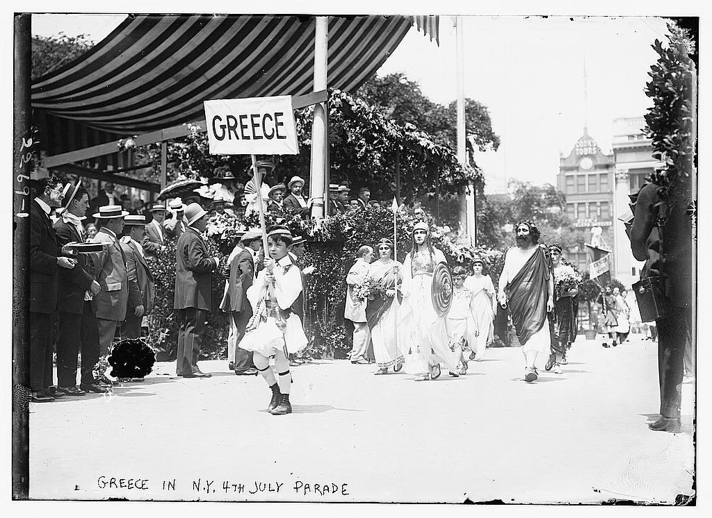 Greek Americans march in a celebratory parade in N.Y., dated between 1910-1915. (Photo: The Library of Congress) 