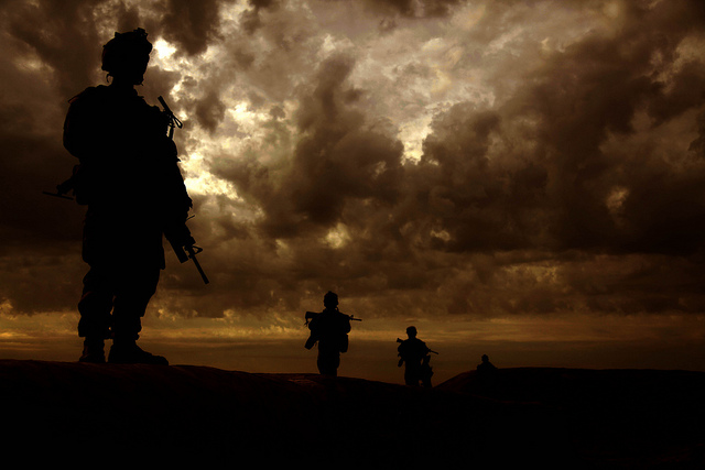 Marines with Lima Company, 3rd Battalion, 5th Marine Regiment conduct a census patrol in Sangin, Afghanistan, Jan. 10, 2011. The Marines conduct patrols to suppress enemy activity and gain the trust of the people. (Photo: Lance Cpl. Dexter S. Saulisbury/Released)