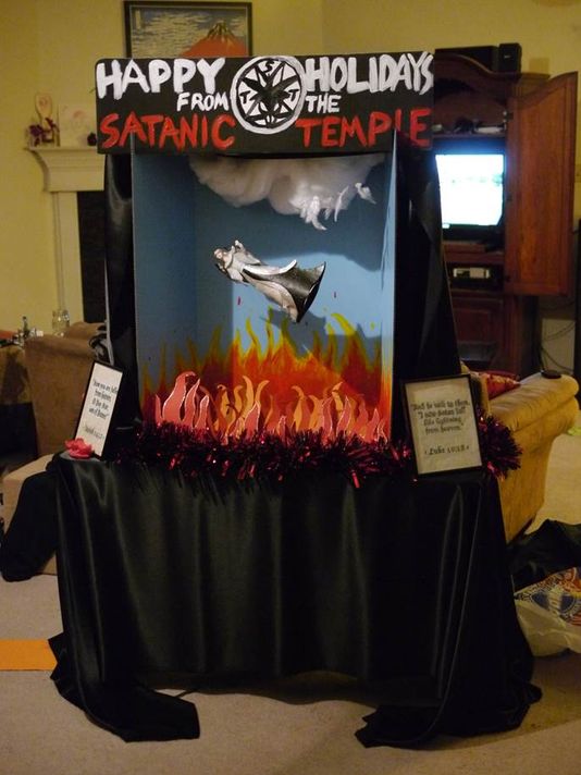 The full Satanic Temple display. (Photo: The Tallahassee Democrat)
