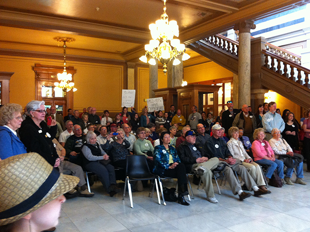 Common Core opponents at Indiana State House, April 25, 2013. Photo credit: Jackie Rhoton