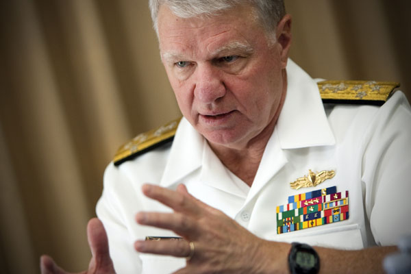 Retired Admiral Gary Roughead, former chief of naval operations, recently expressed concerns over looming defense cuts caused by sequestration. - Adm-Gary-Roughead