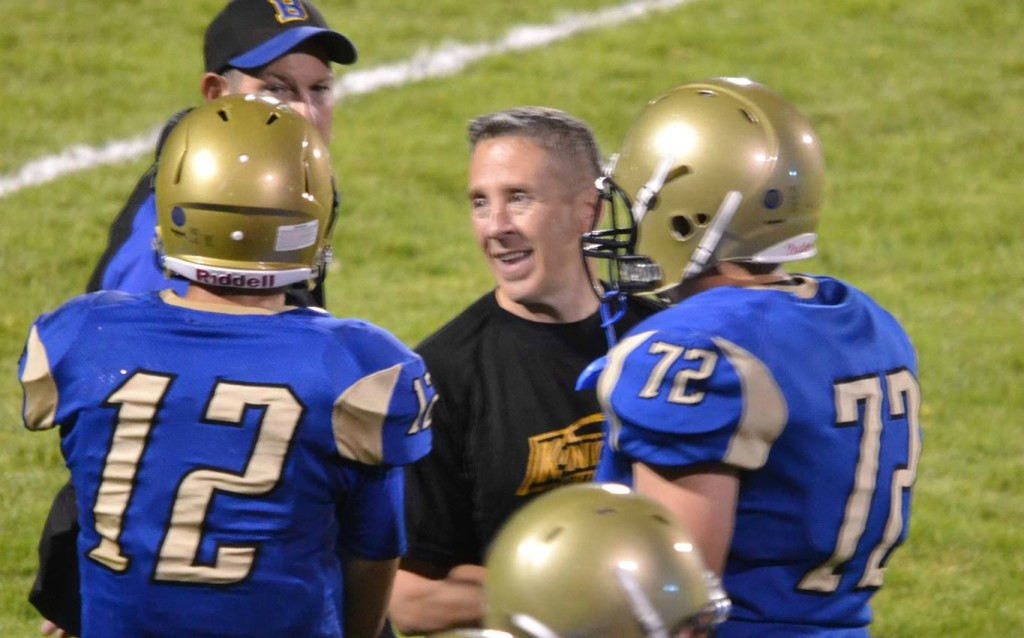 Joe Kennedy has been employed as a football coach by the Bremerton School District since 2008. After games, he usually kneels, offering a prayer that lasts for approximately 15-30 seconds. (Photo: Larry Steagall/Kitsap Sun/Liberty Institute)