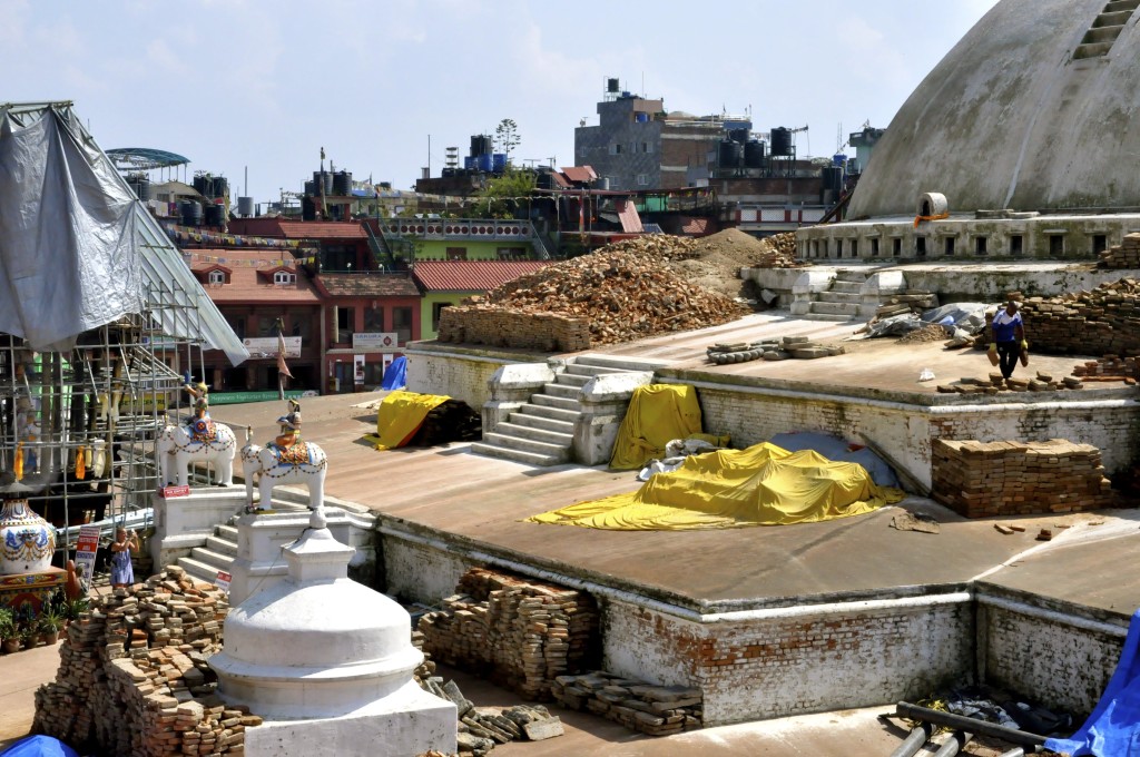 Many of Kathmandu’s historic monuments damaged in the earthquake are being repaired. (Photo: Nolan Peterson/The Daily Signal)