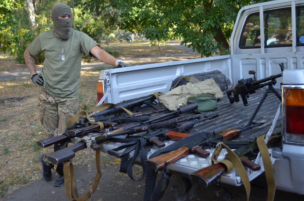 A member of the Azov Battalion at a training camp near Mariupol in September 2014. (Photo courtesy Valentyn Onyshchenko)