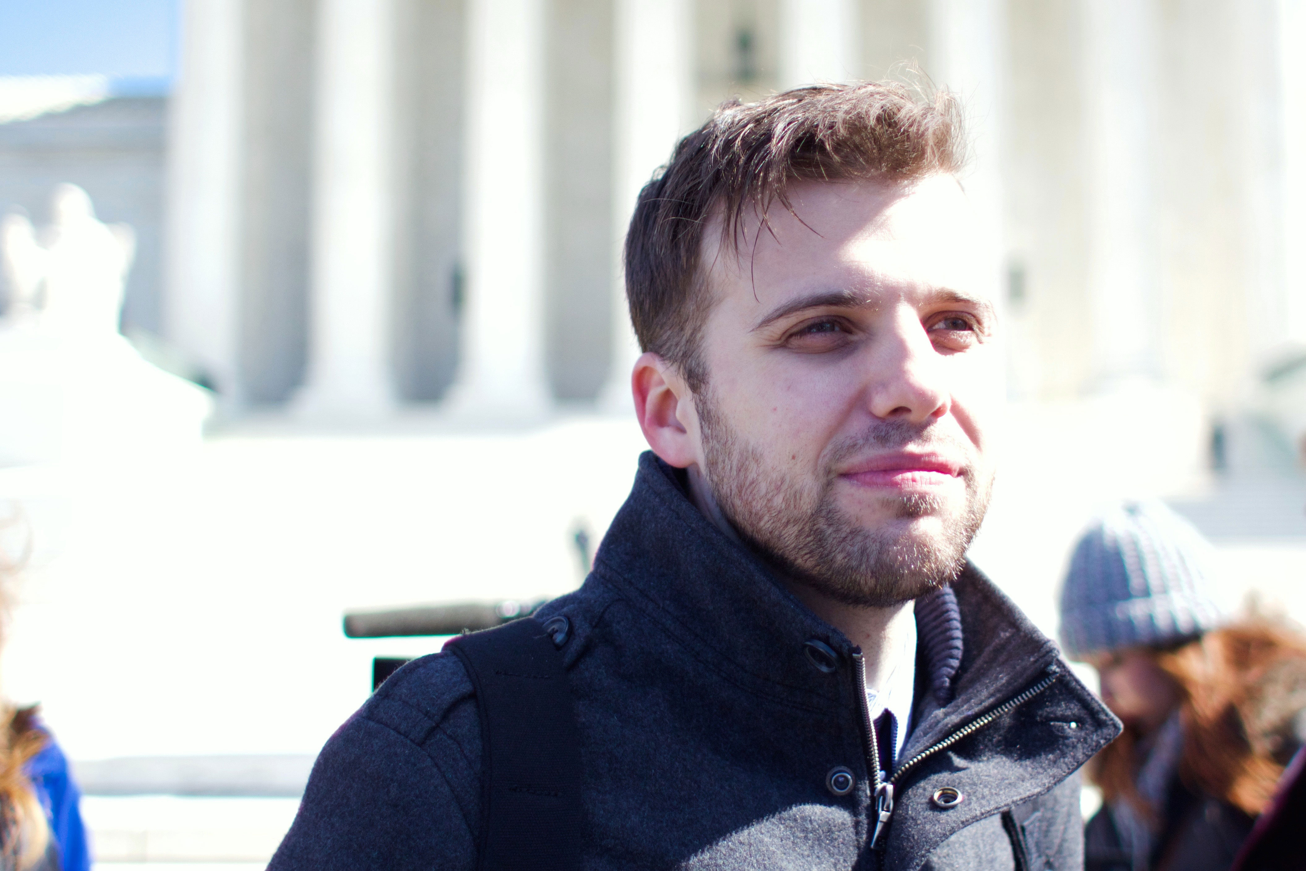 David Altrogge, director of "3801 Lancaster: American Tragedy," at the Supreme Court on March 2. (Photo: Courtesy of Josh Shepherd/Bound4LIFE)