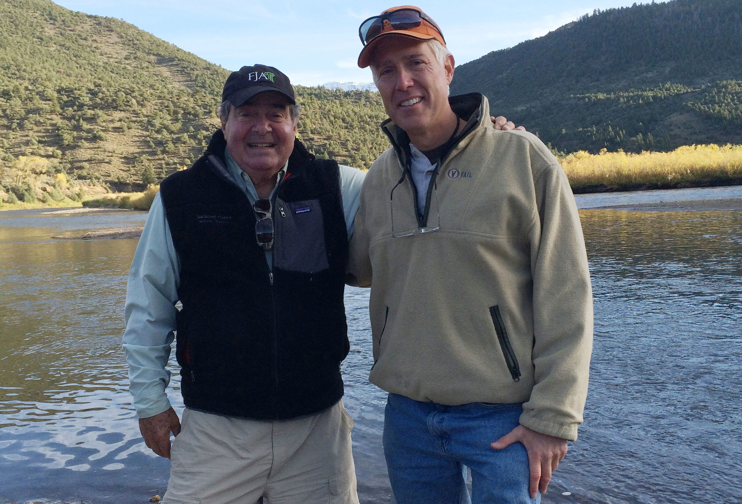 Justice Antonin Scalia and Judge Neil Gorsuch spend time by the Upper Colorado River in October 2014. (Photo: Handout/Reuters/Newscom)