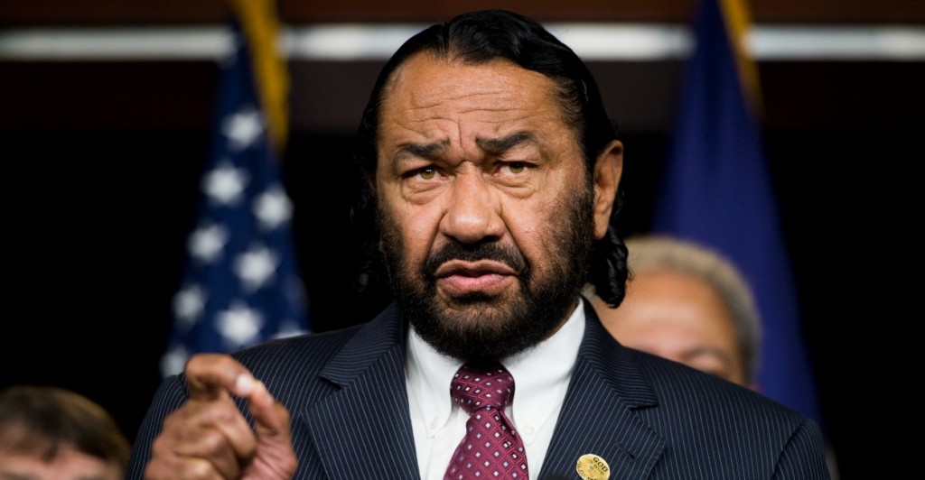Rep. Al Green, D-Texas, calls out Republicans on the House Financial Services Committee for being “part-time freedom fighters.” (Photo: Bill Clark/Newscom)