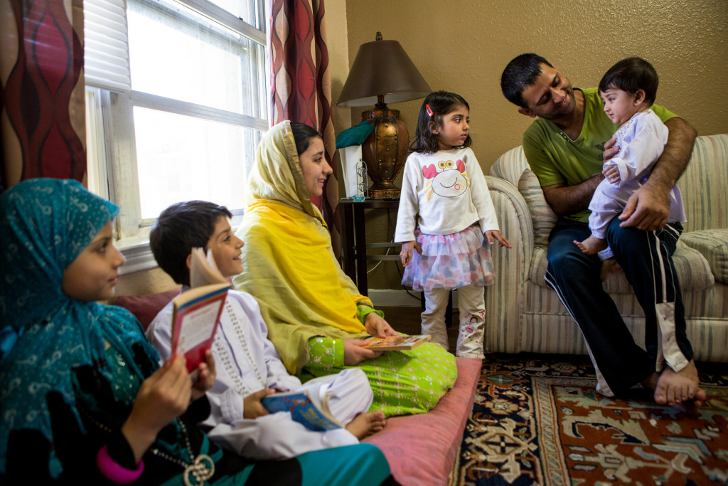 Masehullah Sahil and his five children are adjusting to life in Houston after he arrived recently from a carer in Afghanistan translating for the U.S. armed services. (Photo: Scott Dalton)