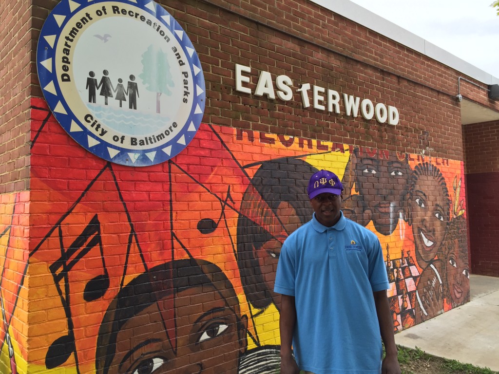 Eric Simpkins is a volunteer at Easterwood Park Recreation Center in West Baltimore, near where Freddie Gray grew up. (Photo: Josh Siegel/The Daily Signal)