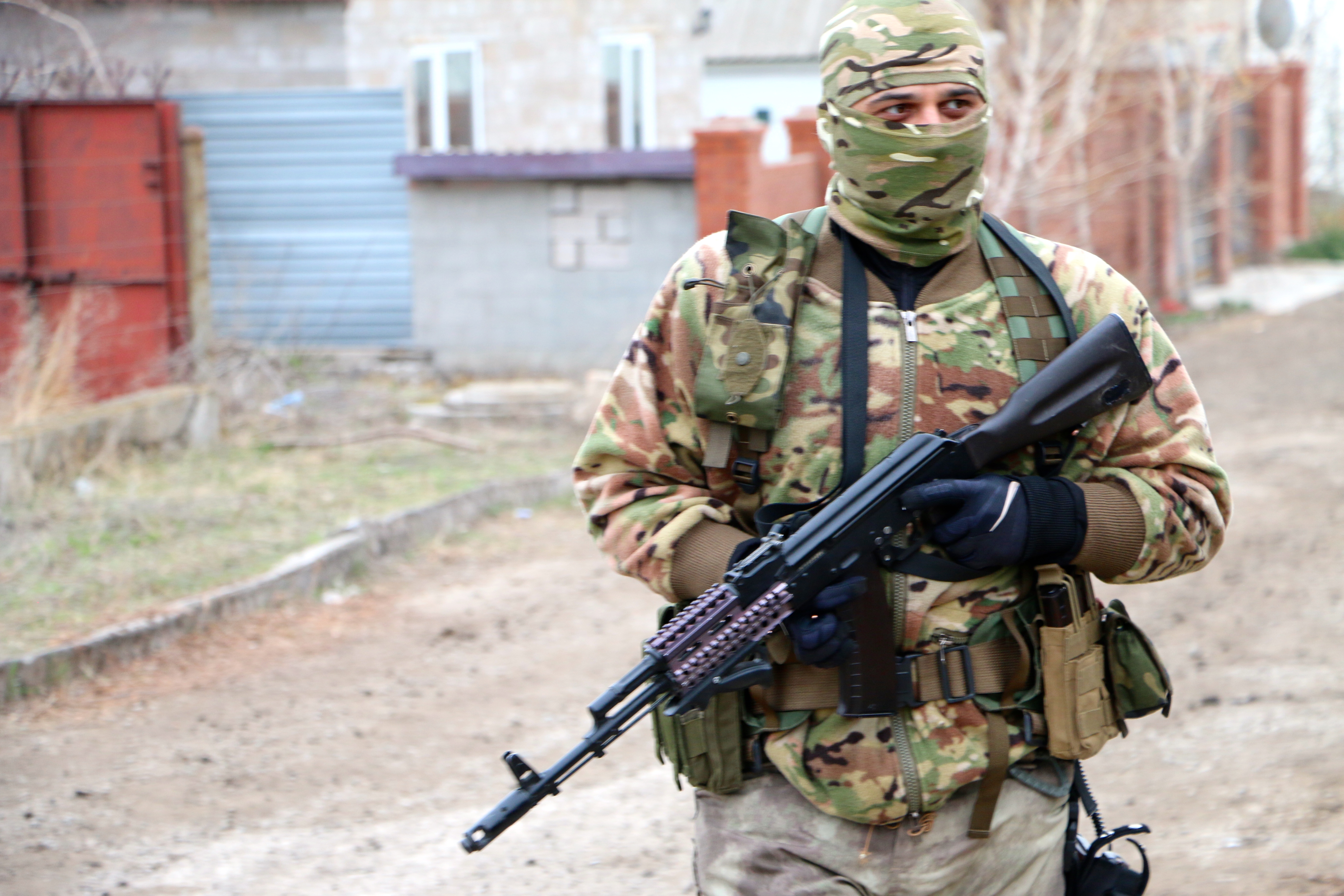 An Azov Regiment soldier near the front lines in Berdyans’ke. (Photo: Nolan Peterson/The Daily Signal) 