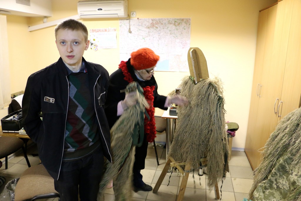 Ivan Syniepalov at New Mariupol’s headquarters. (Photo: Nolan Peterson/The Daily Signal)