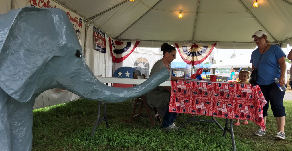 Theresa Bosel at the Columbiana County Republican Party booth. (Photo: Rob Bluey/The Daily Signal)