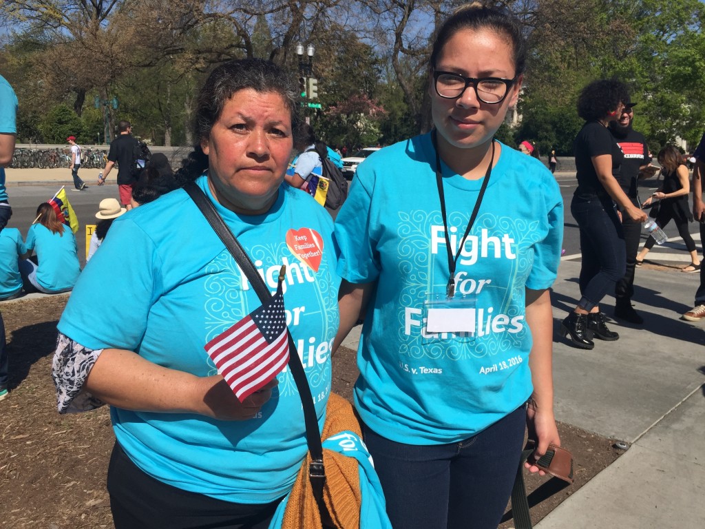 Mercedes Garcia, pictured with her daughter, Carrie Gutierrez, would be eligible for deportation protection under President Obama's immigration program if the Supreme Court lets it stand. (Photo: Josh Siegel/The Daily Signal)