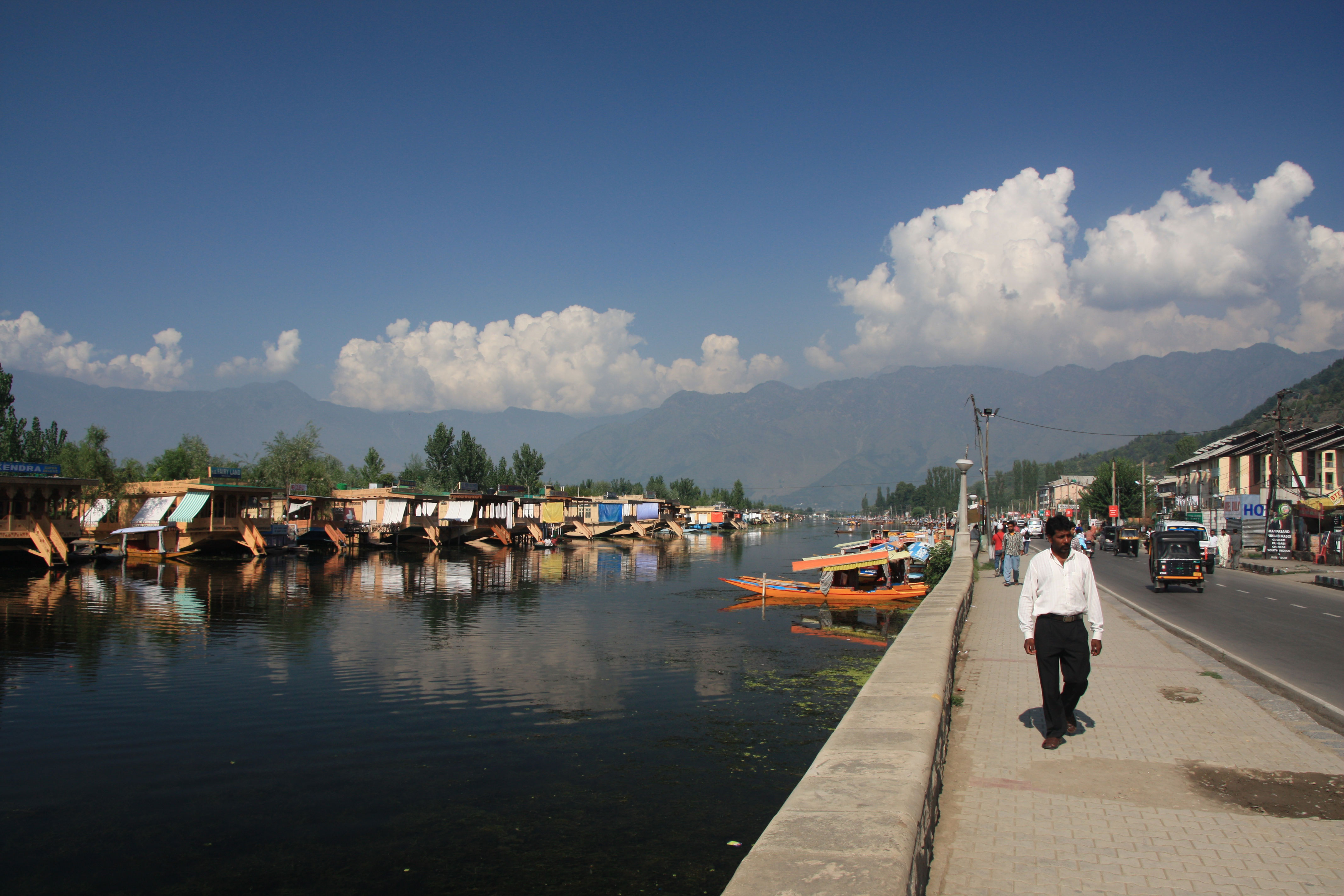 Srinagar’s “Broadway” boardwalk along Dal Lake.