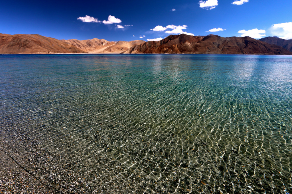 Pangong Lake, which is 83 miles long, forms part of the border between India and China. (Photo: Nolan Peterson/The Daily Signal)
