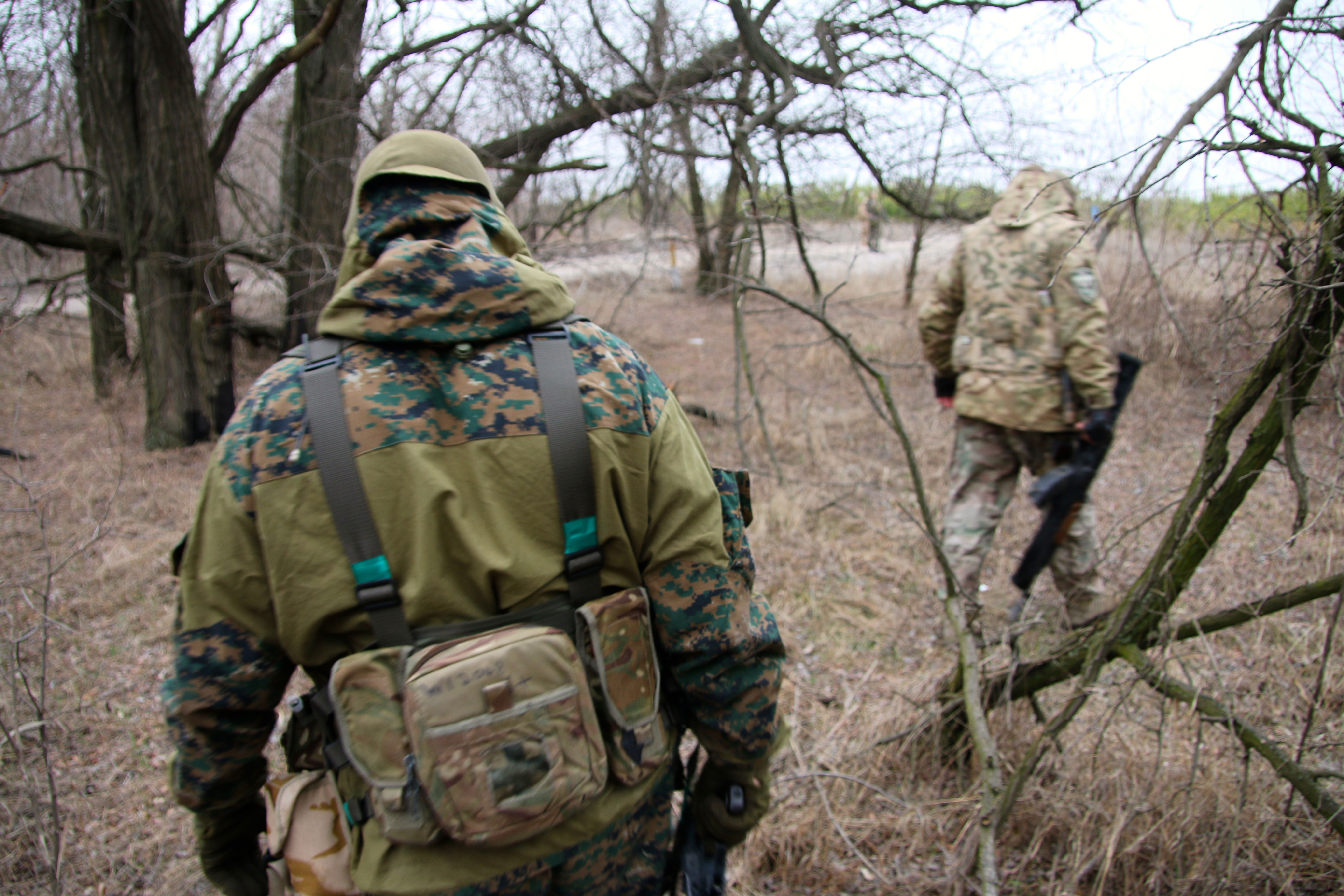 Ukrainian troops on patrol in eastern Ukraine.