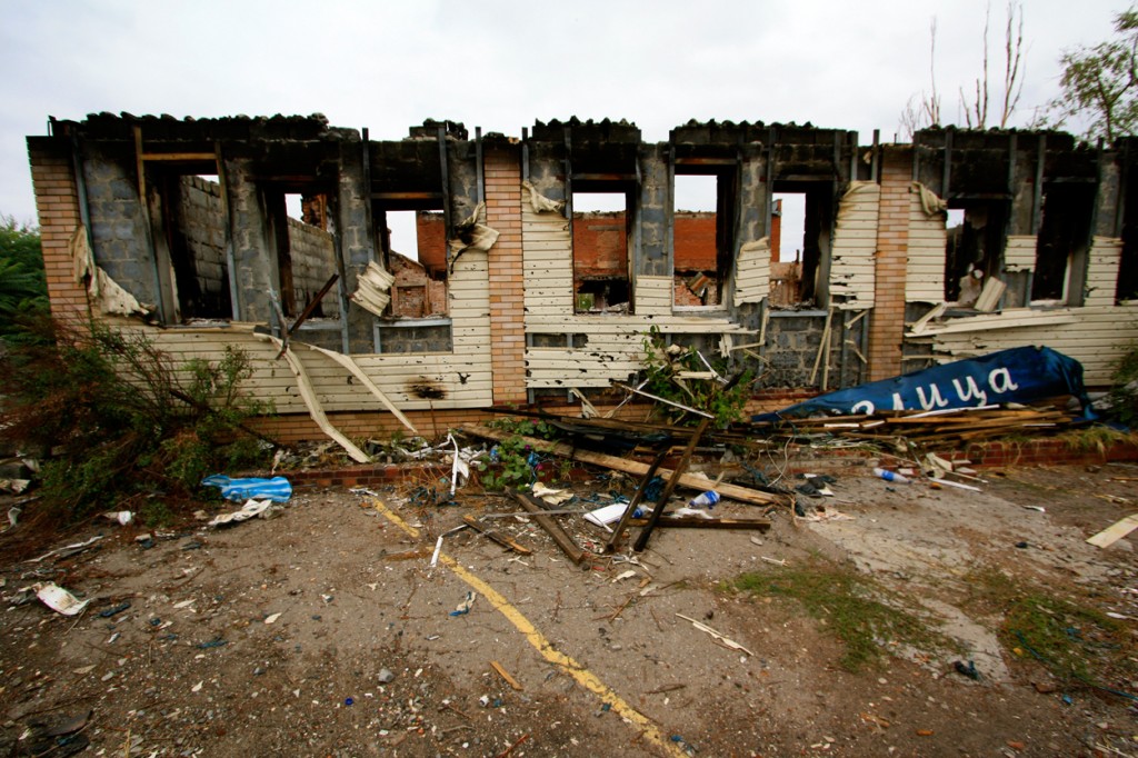 Damage from fighting outside Slavyansk, in eastern Ukraine. (Photo: Nolan Peterson/The Daily Signal)