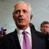 Sen. Bob Corker, Senate Foreign Relations chairman, arrives for a briefing on Iran nuclear negotiations with Secretary of State John Kerry in the Capitol on Tuesday, April 14. (Photo: Bill Clark/CQ Roll Call/Newscom)