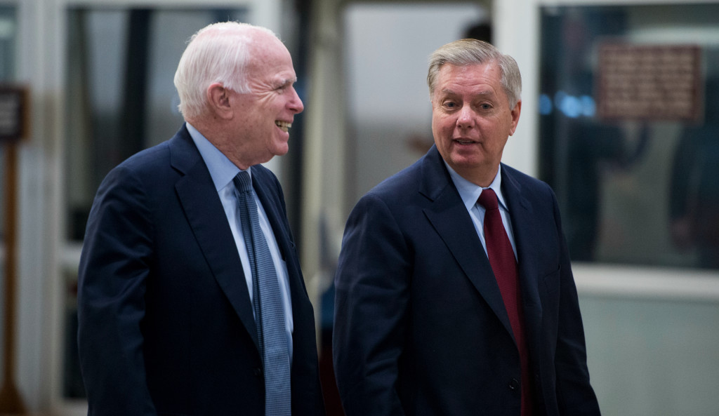 Sen. John McCain, R-Ariz., offered a proposal, supported by allied Sen. Lindsey Graham, R-S.C., to increase defense spending by $17 billion. (Photo: Bill Clark/CQ Roll Call/Newscom)
