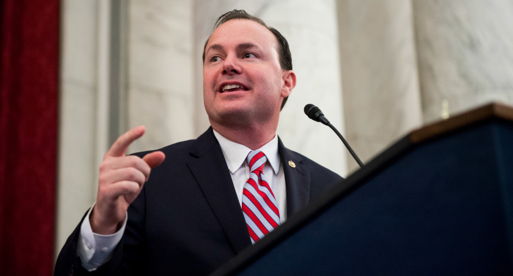 Sen. Mike Lee, R-Utah, is trying to stop an effort by some Republicans to require women to register for the Selective Service System. (Photo: Bill Clark/CQ Roll Call/Newscom)
