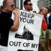 A rally in downtown Raleigh, N.C. of people opposing a same sex marriage ban (Travis Long/MCT/Newscom)