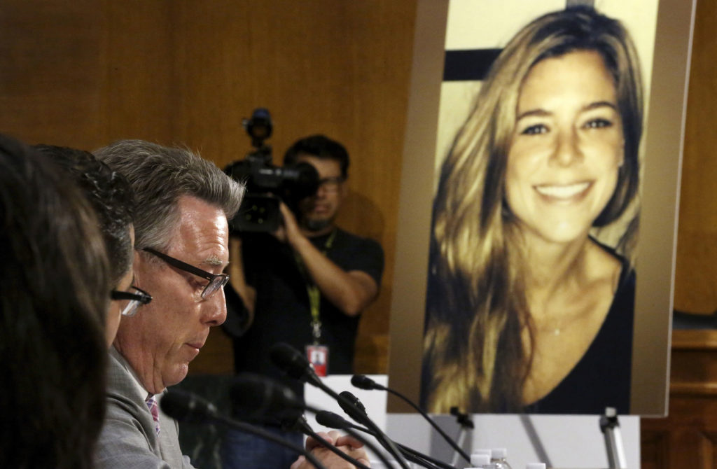 Jim Steinle, left, father of murder victim Kate Steinle (in photo), testified before the Senate Judiciary Committee in 2015 about his daughter's murder at the hands of a criminal alien. (Photo: Jonathan Ernst/Reuters/Newscom)