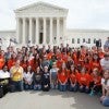 Students from Oklahoma Wesleyan University and Geneva College gather in front of the Supreme Court on Wednesday, March 23. Both schools are parties to the case Zubik v. Burwell. (Photo: Alliance Defending Freedom)