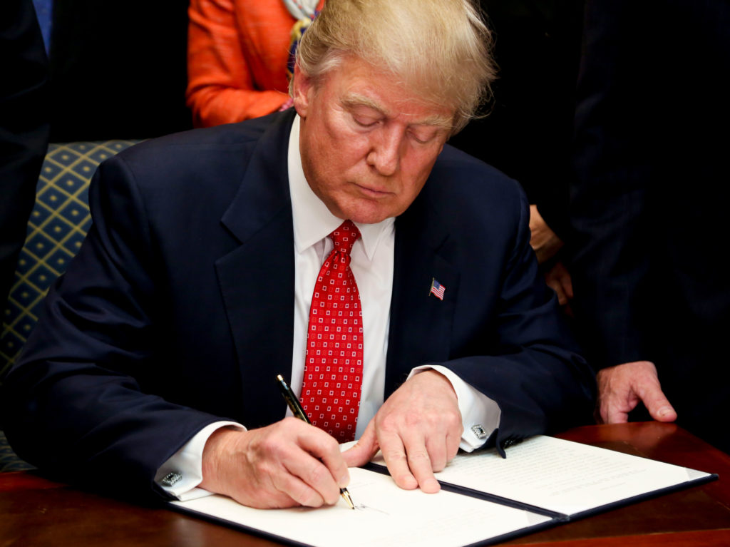 President Donald Trump signed an executive order on Feb. 28 directing the Environmental Protection Agency and Army Corps of Engineers to review the WOTUS rule, and either rescind or revise it. (Photo: Sipa USA/Newscom)