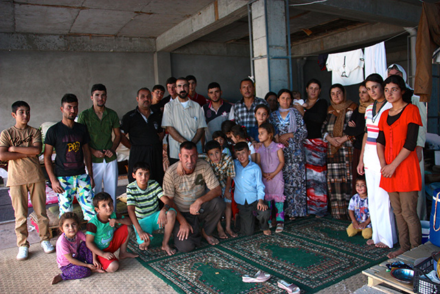Many Yezidis take refuge in unoccupied buildings, where they live on one meal a day.