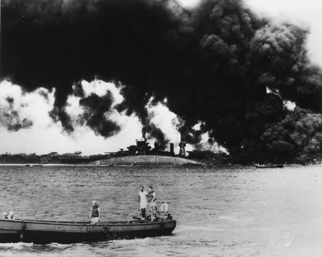 Burning ships in the harbor. (Photo: Newscom)